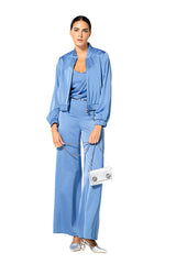 SATIN FEEL AZUR LOOSE JUMPSUIT