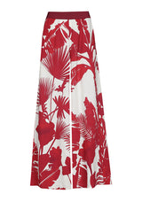 ELASTICATED WAIST BOTANICAL PRINT PALAZZO TROUSERS