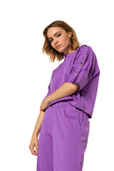 LAVANDE SLEEVE DETAIL FINE COTTON TOP