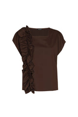 CHOCOLATE SIDE FLOUNCE COTTON TOP