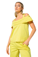 YELLOW OFF-SHOULDER SHORT COTTON TOP