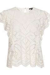 FLOUNCED SLEEVE ELEGANT TOP