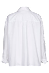 FRAYED FLORAL DETAIL OVERSIZED SHIRT