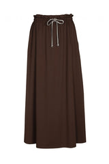 CHOCOLATE MID-LENGTH COTTON SKIRT