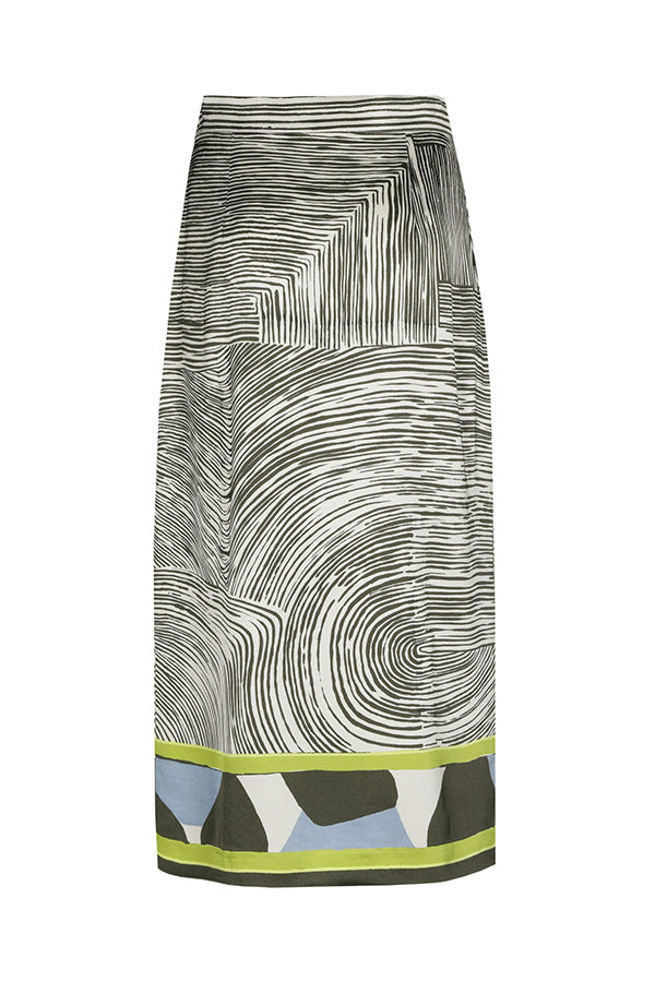 GRAPHIC PRINT MID-LENGTH STRAIGHT SKIRT