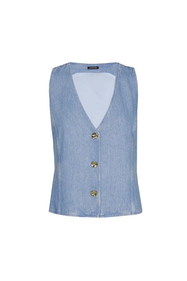 LIGHT BLUE DENIM WAISTCOAT
