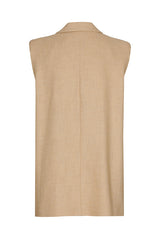 SLEEVELESS LINEN BLEND BLAZER