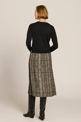 TWO-MATERIAL KNIT VISCOSE DRESS