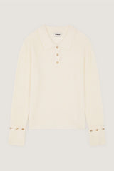 WHITE RIBBED POLO