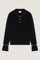 BLACK RIBBED POLO
