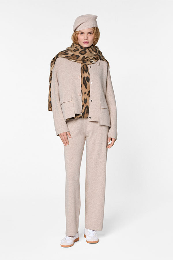 BROWN LEOPARD SCARF