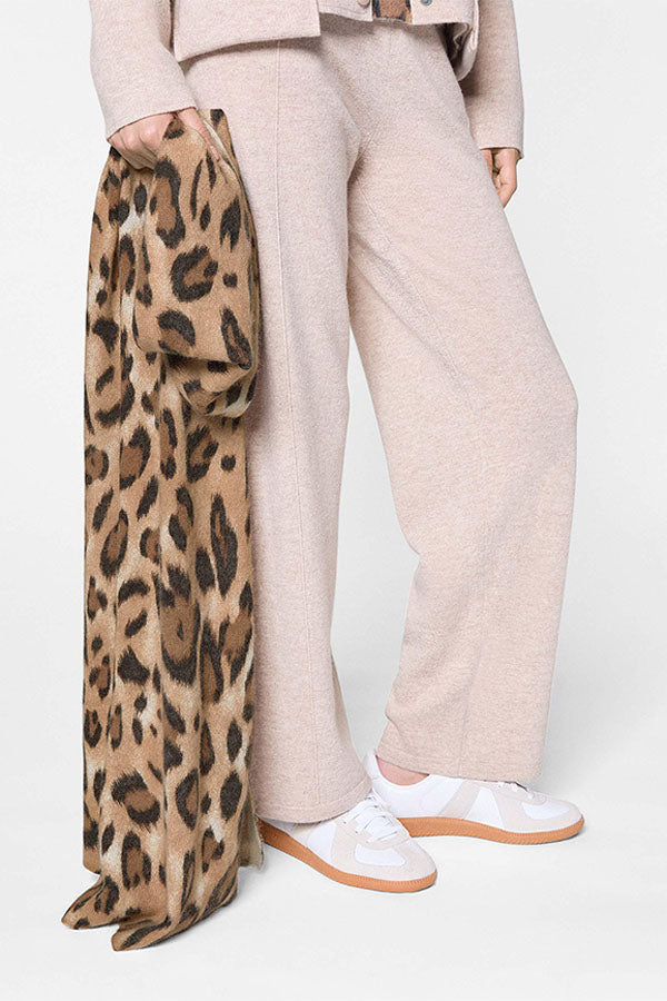 BROWN LEOPARD SCARF