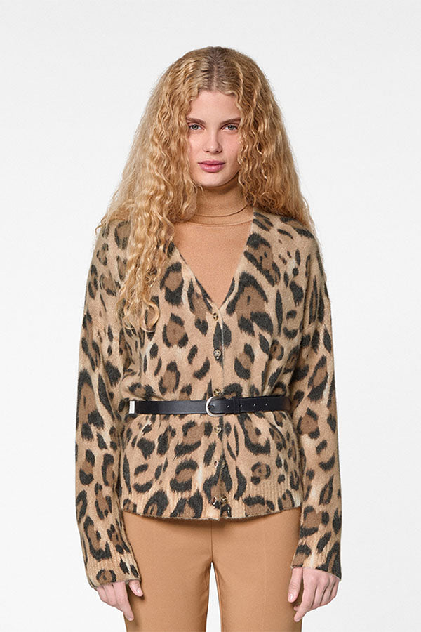 BROWN LEOPARD CARDIGAN