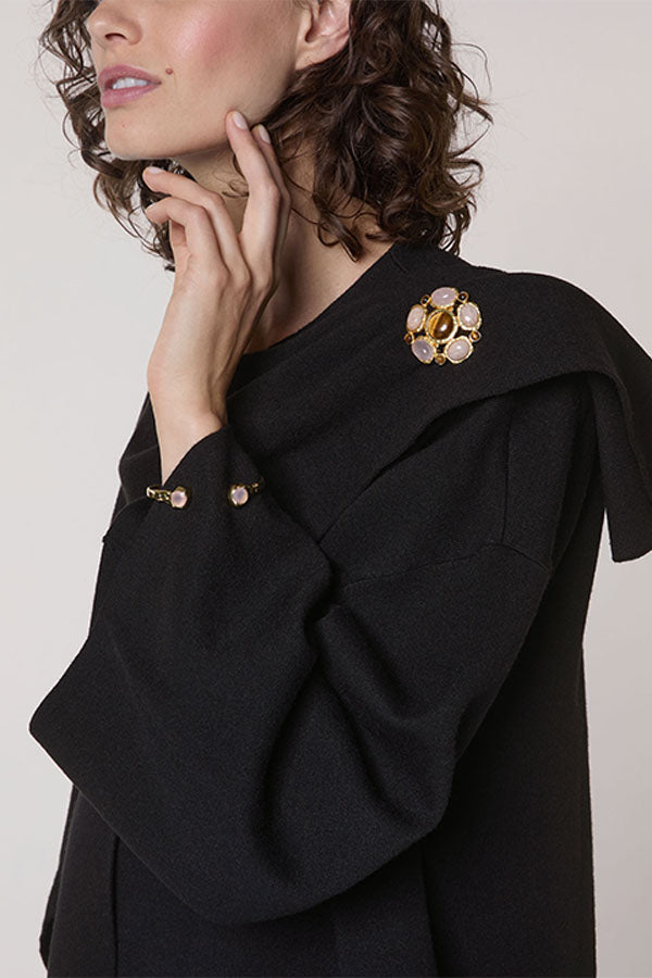 BLACK MESH CAPE