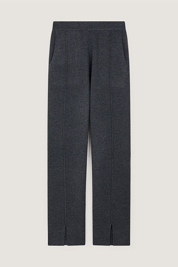 GREY MILANO KNIT CIGARETTE TROUSERS