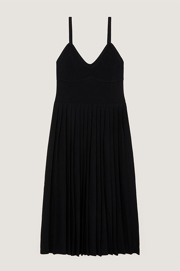 BLACK LONG KNIT DRESS