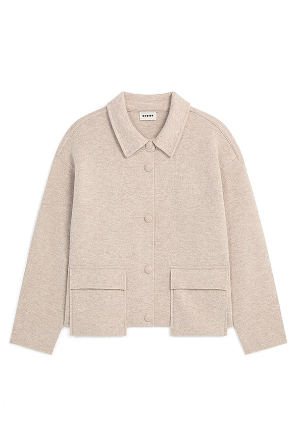 BEIGE DOUBLE FACED WOOL JACKET