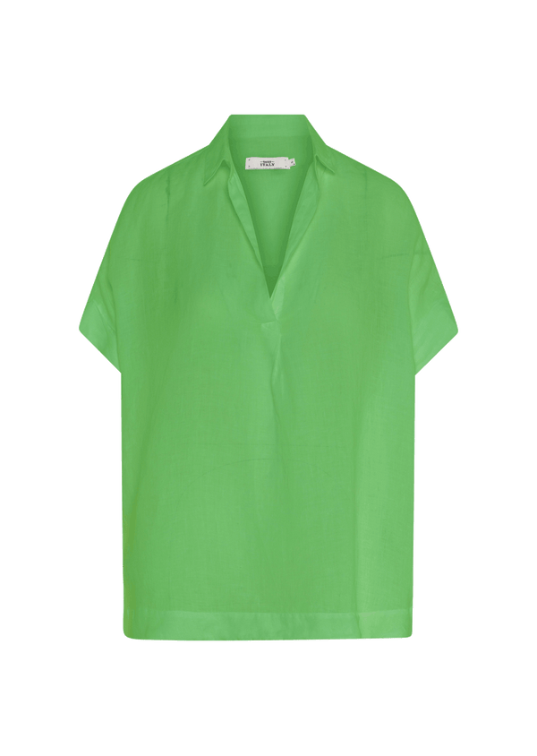 DERRY NEW SHEEN GREEN LINEN BLOUSE