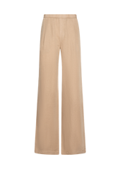 TASMIN NEW TAN LINEN VISCOSE TROUSERS