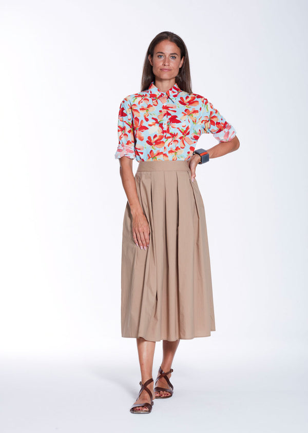 KYLIE DESERT TAN COTTON UNI SKIRT