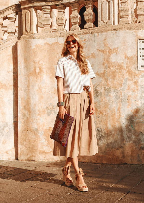 KYLIE DESERT TAN COTTON UNI SKIRT