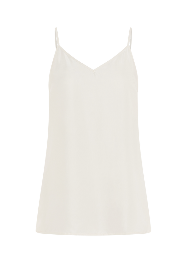 LIA WHISPER WHITE SILK UNI TANK TOP