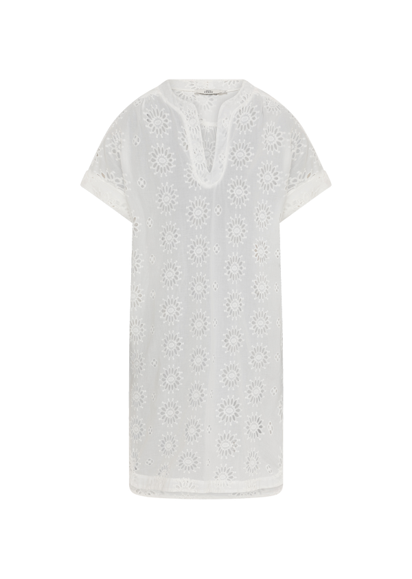 NORALIE WHITE FLORAL EYELET COTTON DRESS