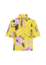 MIRANDA YELLOW PINK FLORAL PRINT COTTON BLOUSE