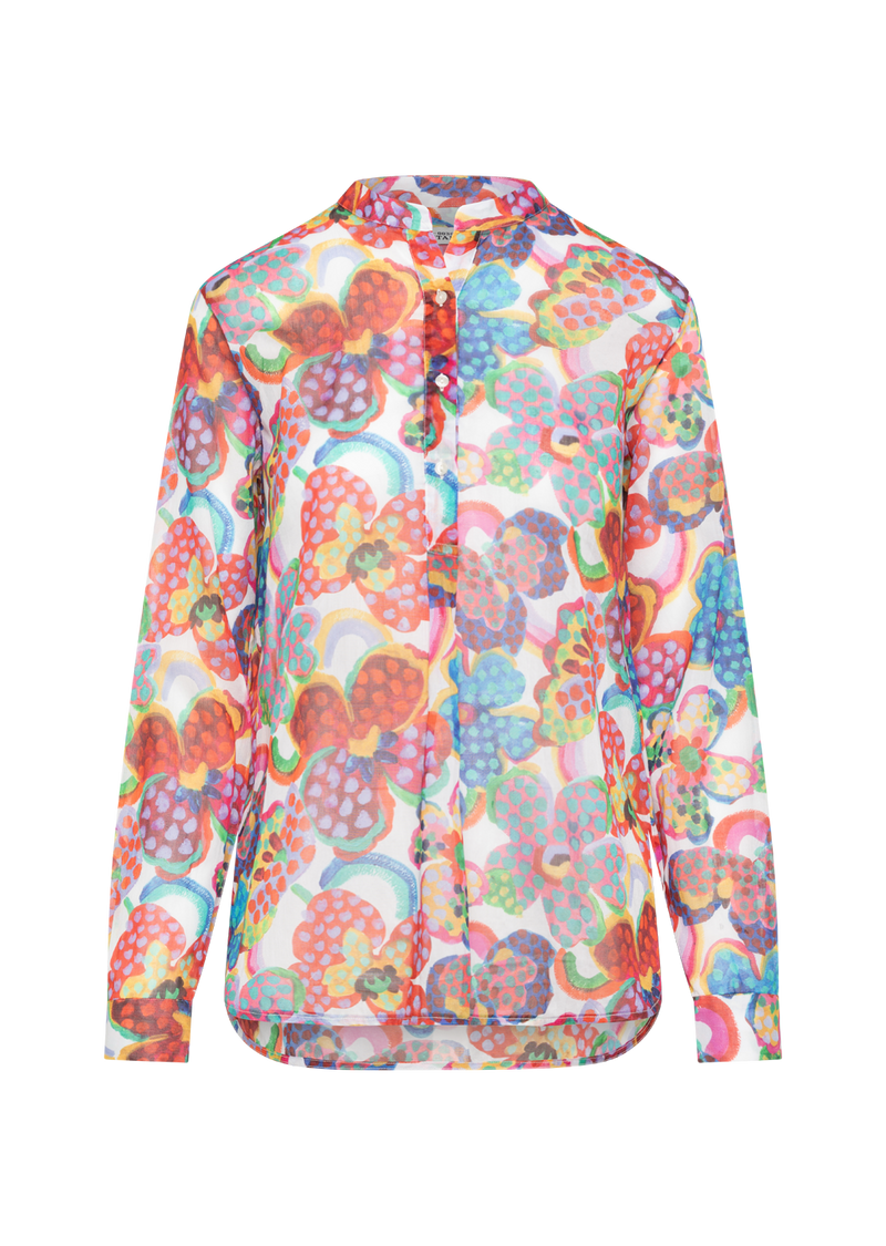 JANICE NEW MULTICOLOR FLORAL PRINT VOILE BLOUSE