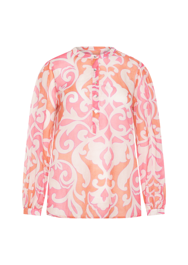 ANNI LIGHT PINK COTTON PRINTED VOILE BLOUSE