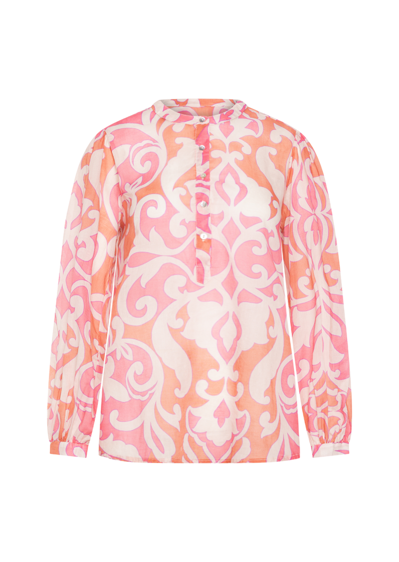 ANNI LIGHT PINK COTTON PRINTED VOILE BLOUSE