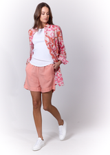 TAYA LIGHT PINK COTTON PRINTED VOILE BLOUSE