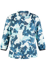 BLUE FLORAL PRINT BLOUSE