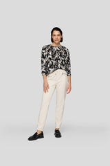 WHITE FLORAL PATTERN LONG SLEEVE SHIRT