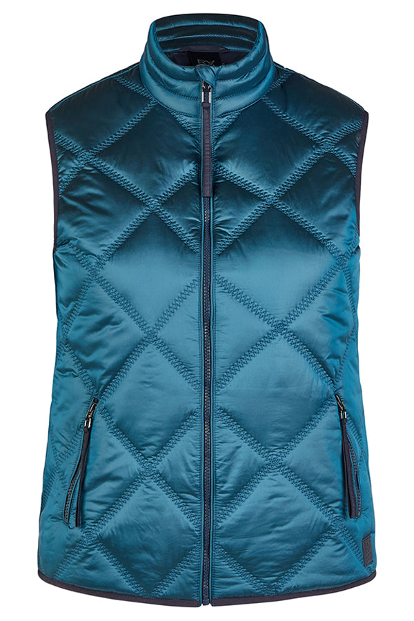 TEAL SHINY ZIPPED VEST