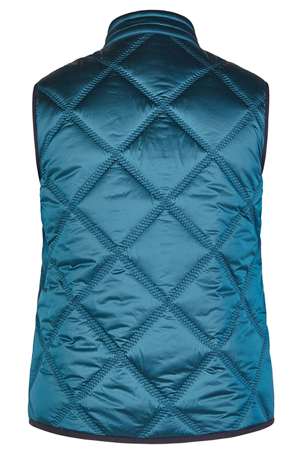 TEAL SHINY ZIPPED VEST