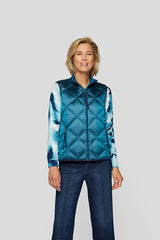 TEAL SHINY ZIPPED VEST