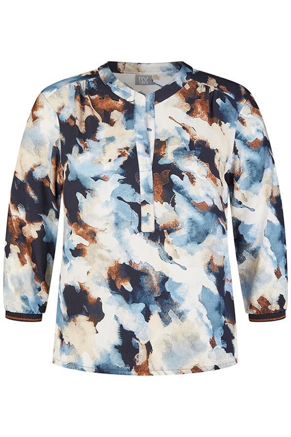 BLUE WATER PRINT BLOUSE