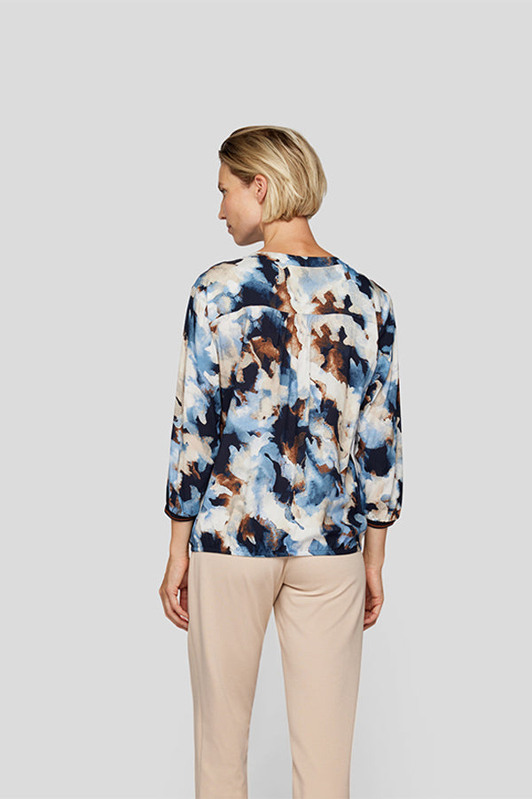 BLUE WATER PRINT BLOUSE