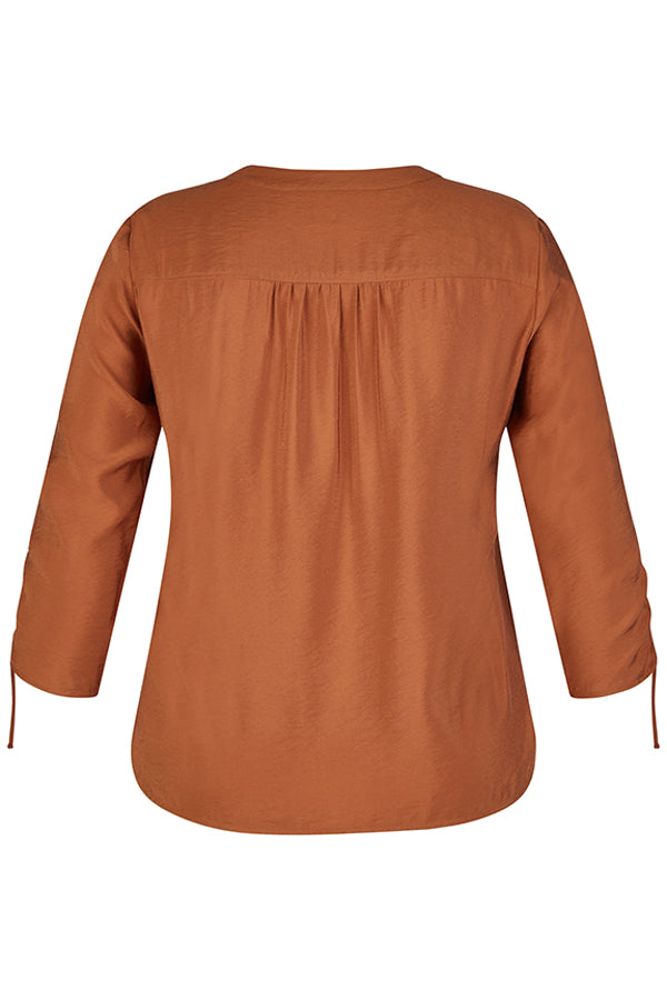 CAMEL ADJUSTABLE SLEEVE BLOUSE