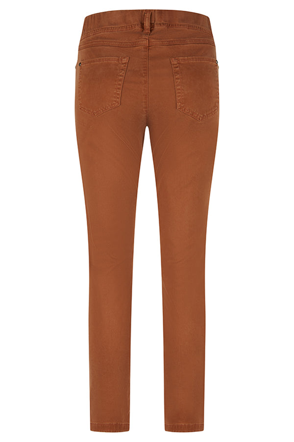 CAMEL ELASTIC WAIST SKINNY TROUSERS