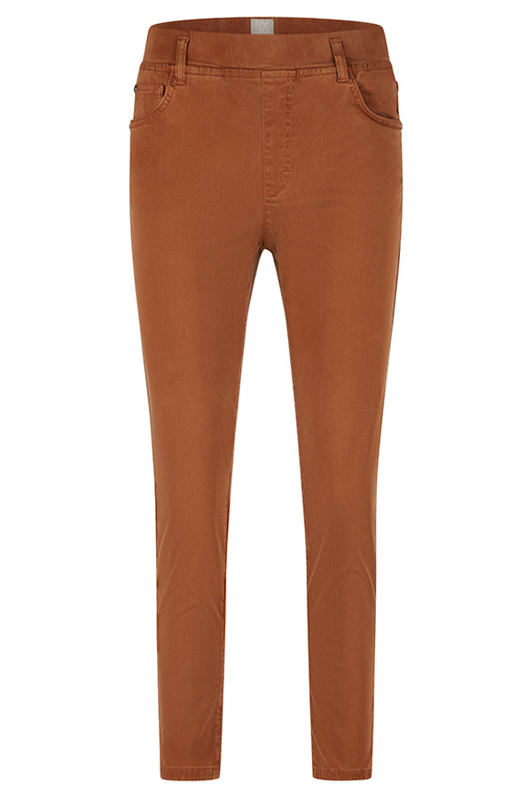 CAMEL ELASTIC WAIST SKINNY TROUSERS