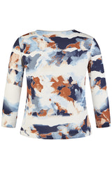 ABSTRACT PRINT 3/4 SLEEVE T-SHIRT