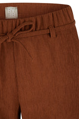 BROWN SOLID WIDE LEG TROUSERS