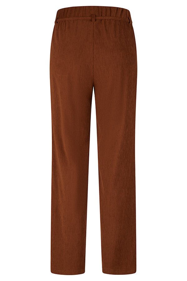 BROWN SOLID WIDE LEG TROUSERS