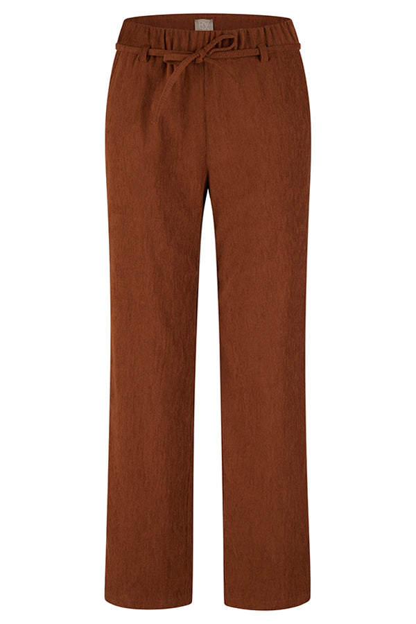 BROWN SOLID WIDE LEG TROUSERS