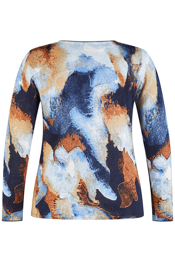 BLUE WATERCOLOR PRINT LONG SLEEVE SHIRT