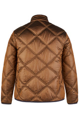 BROWN ZIPPERED QUILTED JACKET