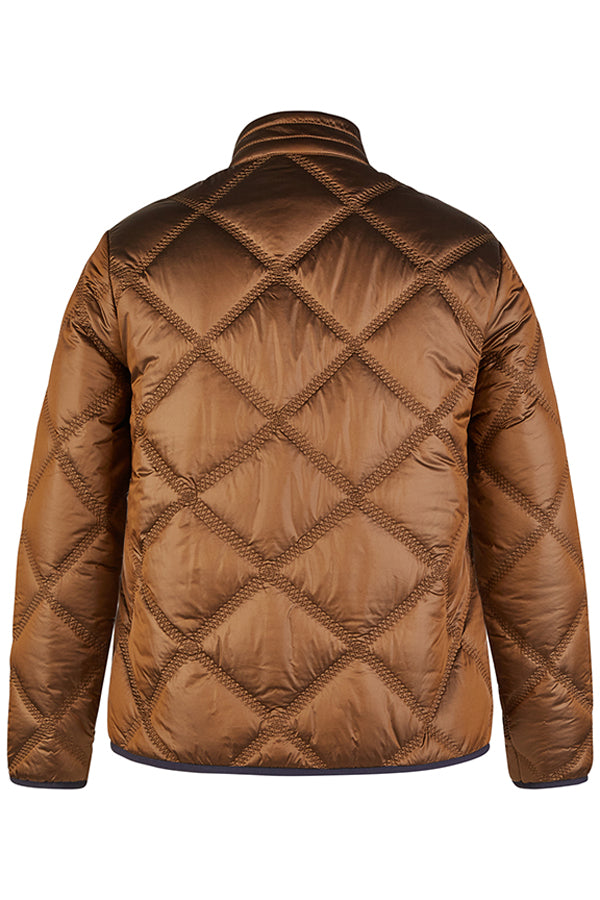 BROWN ZIPPERED QUILTED JACKET