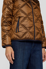 BROWN ZIPPERED QUILTED JACKET